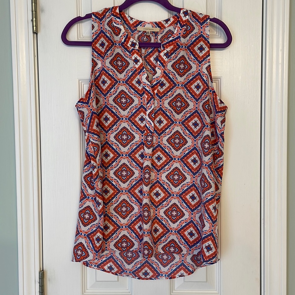Sleeveless Blouse Blue and Red 41 Hawthorn